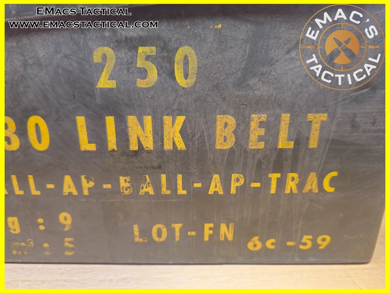 .30-06 250-Round Linked Belt - Ball AP Tracer Mix M1919 Surplus