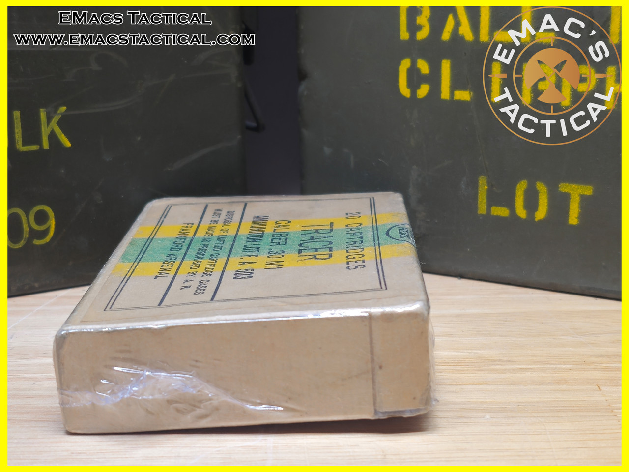 .30 M1 Tracer Ammo Box – Full 20 Round Lot F.A. 503