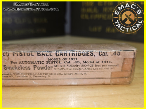 .45 ACP Pistol Ball M1911 Ammo WWI Army Lot 4 of 1917