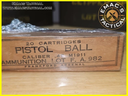 .45 ACP Pistol Ball Frankford Arsenal M1911 F.A. 982