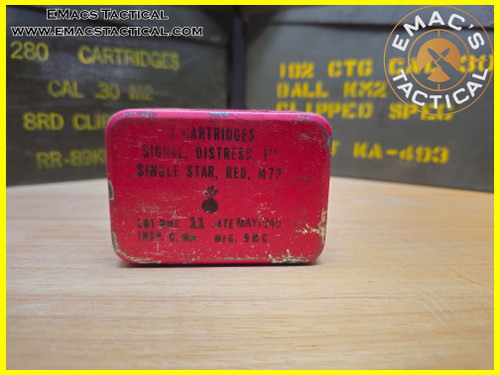 WWII 1945 U.S. M73 1" Single Star Red Signal Distress Flare