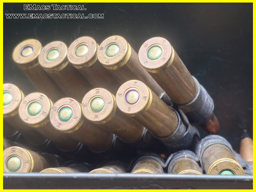.30-06 165-Round Linked Belt - AP Tracer Mix M1919 Surplus