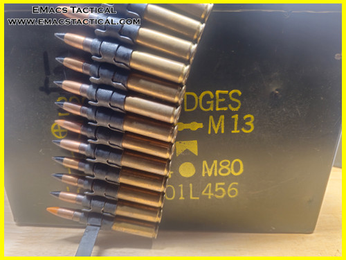 .30-06 165-Round Linked Belt - AP Tracer Mix M1919 Surplus