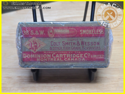 .38 S&W Smokeless Ammunition Box Dominion Cartridge Co.