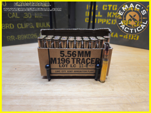 5.56mm M196 Tracer 1971 Lake City Army Ammunition