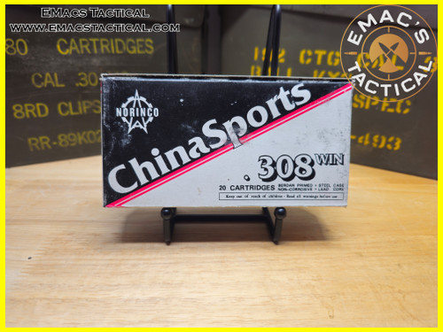 .308 Winchester 147gr FMJ 20-Round Box Norinco ChinaSports