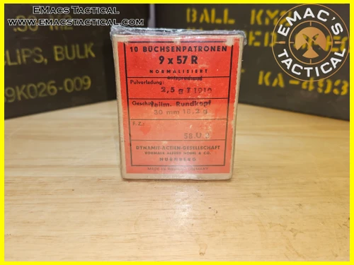 9x57R Teilmantel Rundkopf 18.2g Original 10-Round Noxid Box