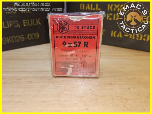 9x57R Teilmantel Rundkopf 18.2g Original 10-Round Noxid Box