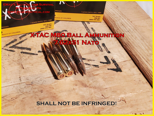 7.62x51 Nato | 308 M80 Ball PMC X-Tac Ammunition - 200x Rounds