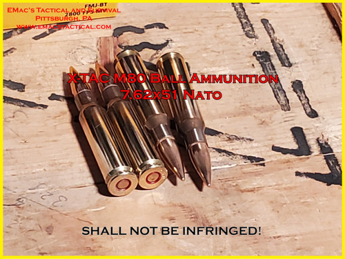 7.62x51 Nato | 308 M80 Ball PMC X-Tac Ammunition - 500x Rounds