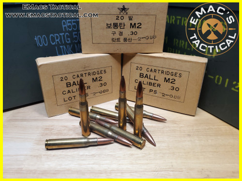 30-06 M2 Ball Military Surplus Korean M1 Garand Ammo Box 30-06 M2 Ball Military Surplus Korean M1 Garand Ammo Box