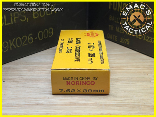 Norinco 7.62x39 Steel Core Ammo - Copper Washed Steel Case Box
