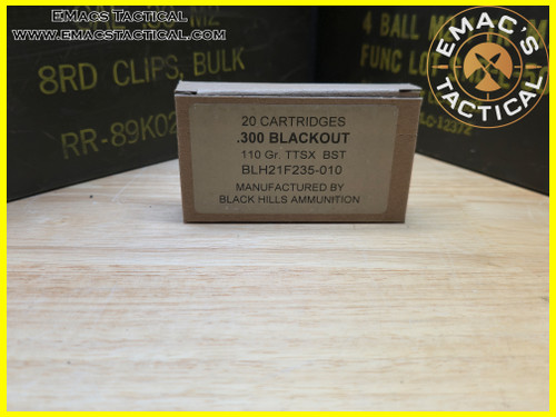 .300 Blackout 110gr TTSX BST Black Hills Contract
