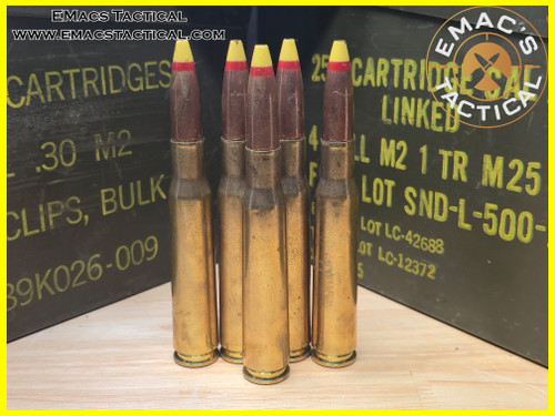 .50 M48 API Spotter-Tracer Ammunition - Yellow over Red Tip
