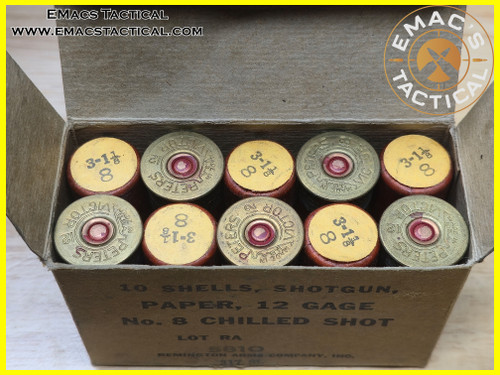 12 Gage No. 8 Chilled Shot Remington Arms 10 Shotgun Shell Box