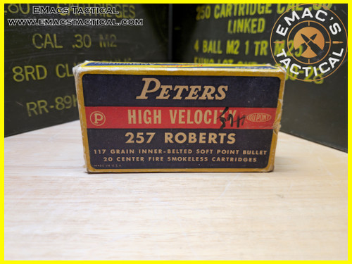 Peters High Velocity .257 Roberts Vintage Ammo Box