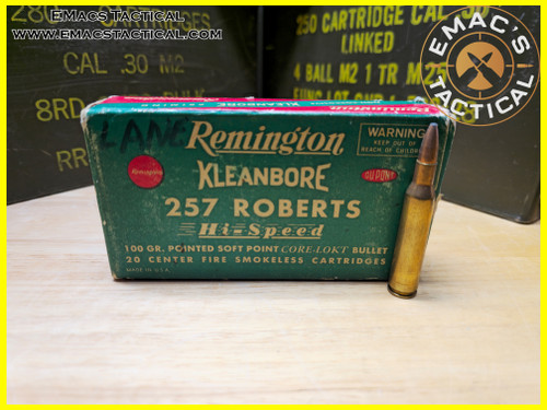 Remington Kleanbore Hi-Speed .257 Roberts Vintage Ammo Box 1b