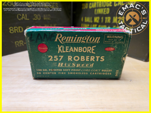 Remington Kleanbore Hi-Speed .257 Roberts Vintage Ammo Box 1b