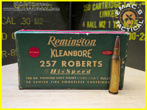 Remington Kleanbore Hi-Speed .257 Roberts Vintage Ammo Box 1c