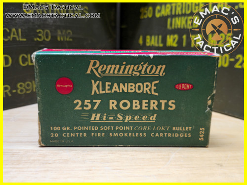 Remington Kleanbore Hi-Speed .257 Roberts Vintage Ammo Box 1c