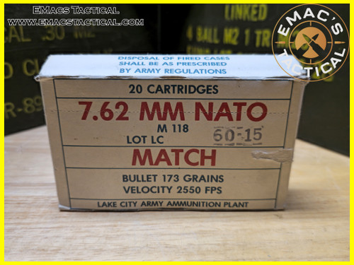 Lake City 7.62mm NATO M118 MATCH vintage ammo