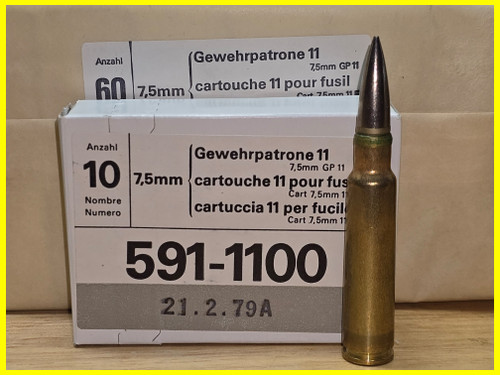 7.5x55 Swiss GP11 10x Round Box