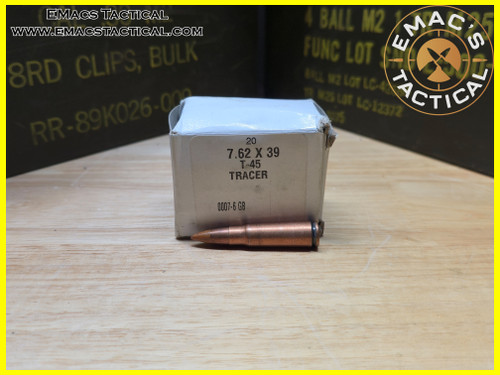7.62x39 T-45 Tracer Surplus - Bulgarian/Russian Military Tracer Ammo