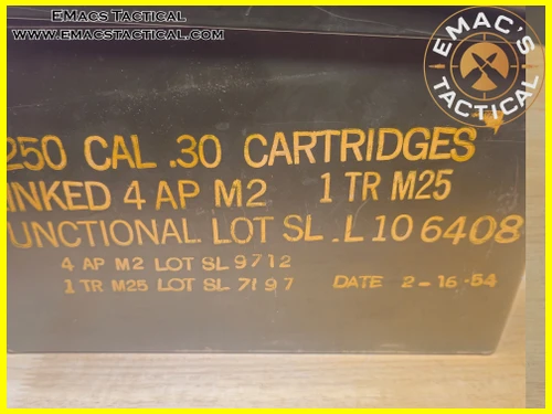30-06 .30 Caliber Linked Ammo - 4 AP M2 + 1 TR M25