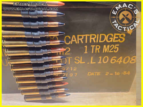 30-06 .30 Caliber Linked Ammo - 4 AP M2 + 1 TR M25