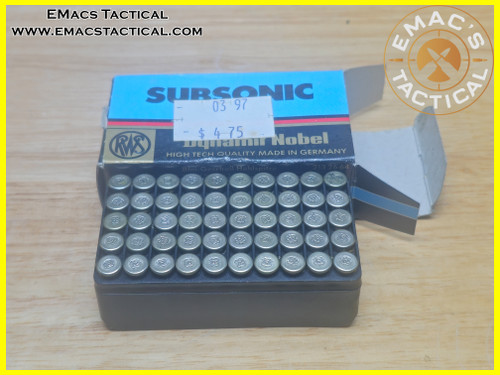 RWS Dynamit Nobel Subsonic .22 LR Hollow Point Ammo