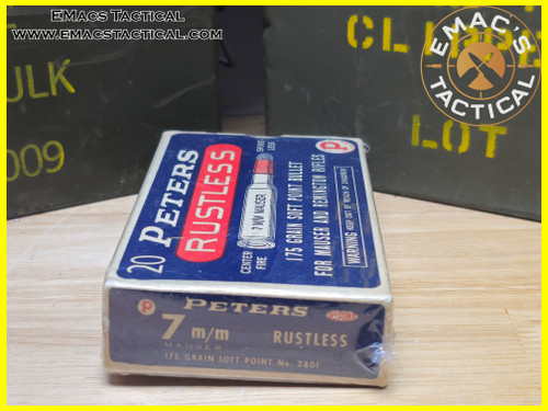 7mm Mauser 175gr Soft Point Peters Ammo Box