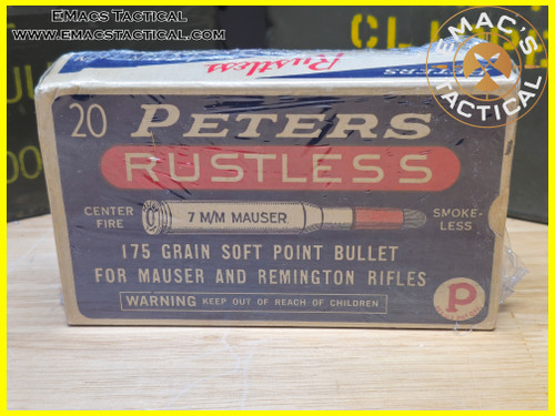 7mm Mauser 175gr Soft Point Peters Ammo Box