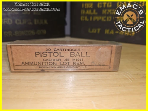 .45 M1911 Ammo Box – Full 20 Round Lot REM 5166