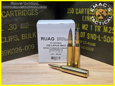 338 Lapua Mag Swiss P [API] Armor Piercing Incendiary [Single Round ...