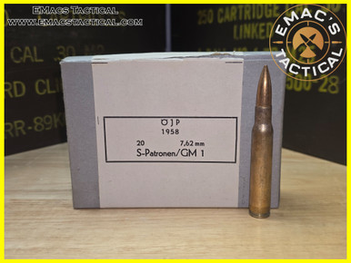 1958 Austrian ÖJP .30-06 Surplus Ammo Box – 20 Rounds - EMac's