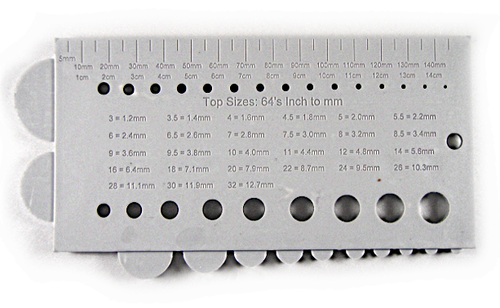 CRB Fishing Rod Tip Top & Guide Sizing Gauge 