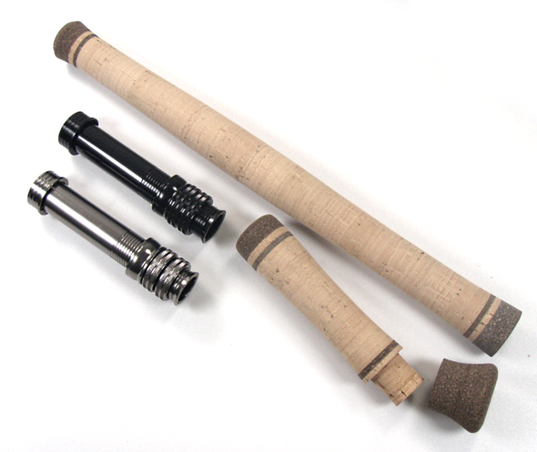 Two piece switch grip set with Alps All Metal reel seat.
Switch/Spey fly rod handle kit w/Deco rings