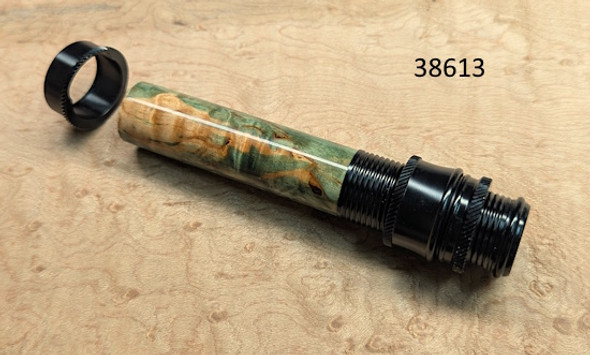 'SeatWare' Uplocking Black Anodized Reel Seat w/Maple Burl Dyed Green Insert-38613 'SeatWare' Uplocking Black Anodized Reel Seat w/Maple Burl Dyed Green Insert-38613