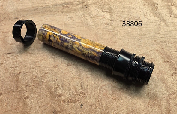 'SeatWare' Uplocking Black Anodized Reel Seat w/Buckeye Burl Dyed Purple Insert-38806