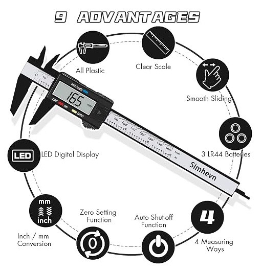 Electronic Digital 6" Composite Caliper