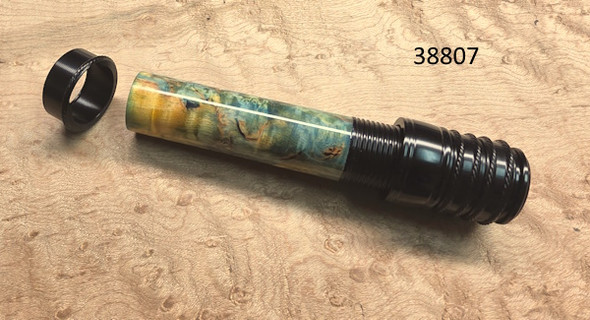 Lemke LCR-5 Black Anodized Uplocking Reel Seat w/Maple Burl Dyed Green Insert-38807