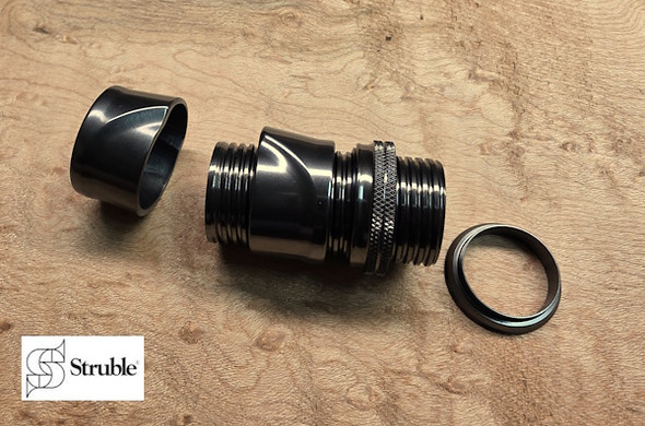 Struble D20 Gunmetal Anodized Aluminum Downlocking Reel Seat Skeleton