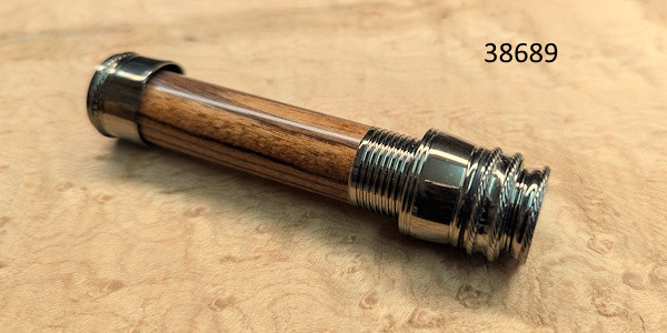 Snake Brand Downlocking Dark Nickel Silver .640OD Reel Seat w/Zebra Insert-38689