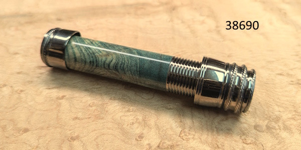 Snake Brand Downlocking Dark Nickel Silver .640OD Reel Seat w/Maple Burl Dyed Green Insert-38690