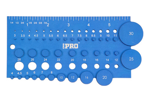 CRB PRO Aluminum Tip & Guide Sizing Gauge
