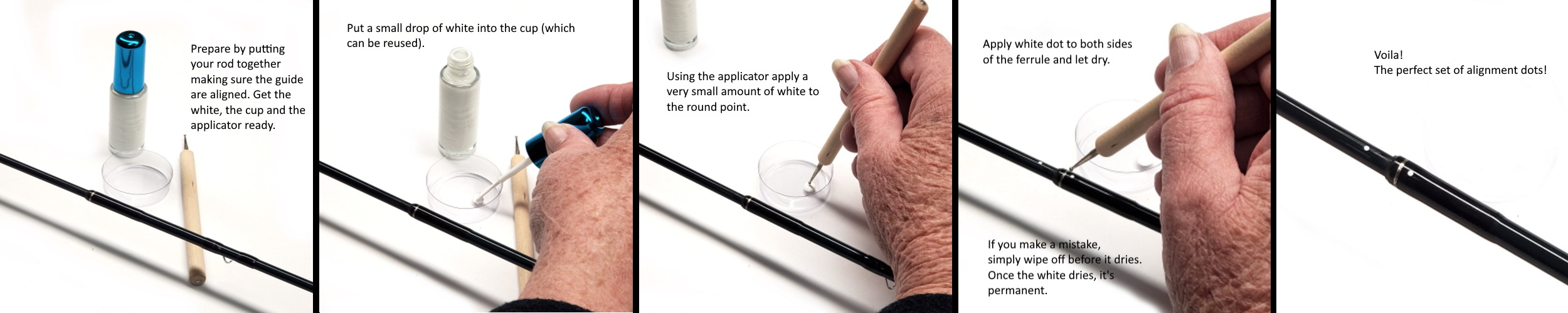 Custom Rod Building: Rod Section Alignment Mark (Ferrule Dot Alternative) 