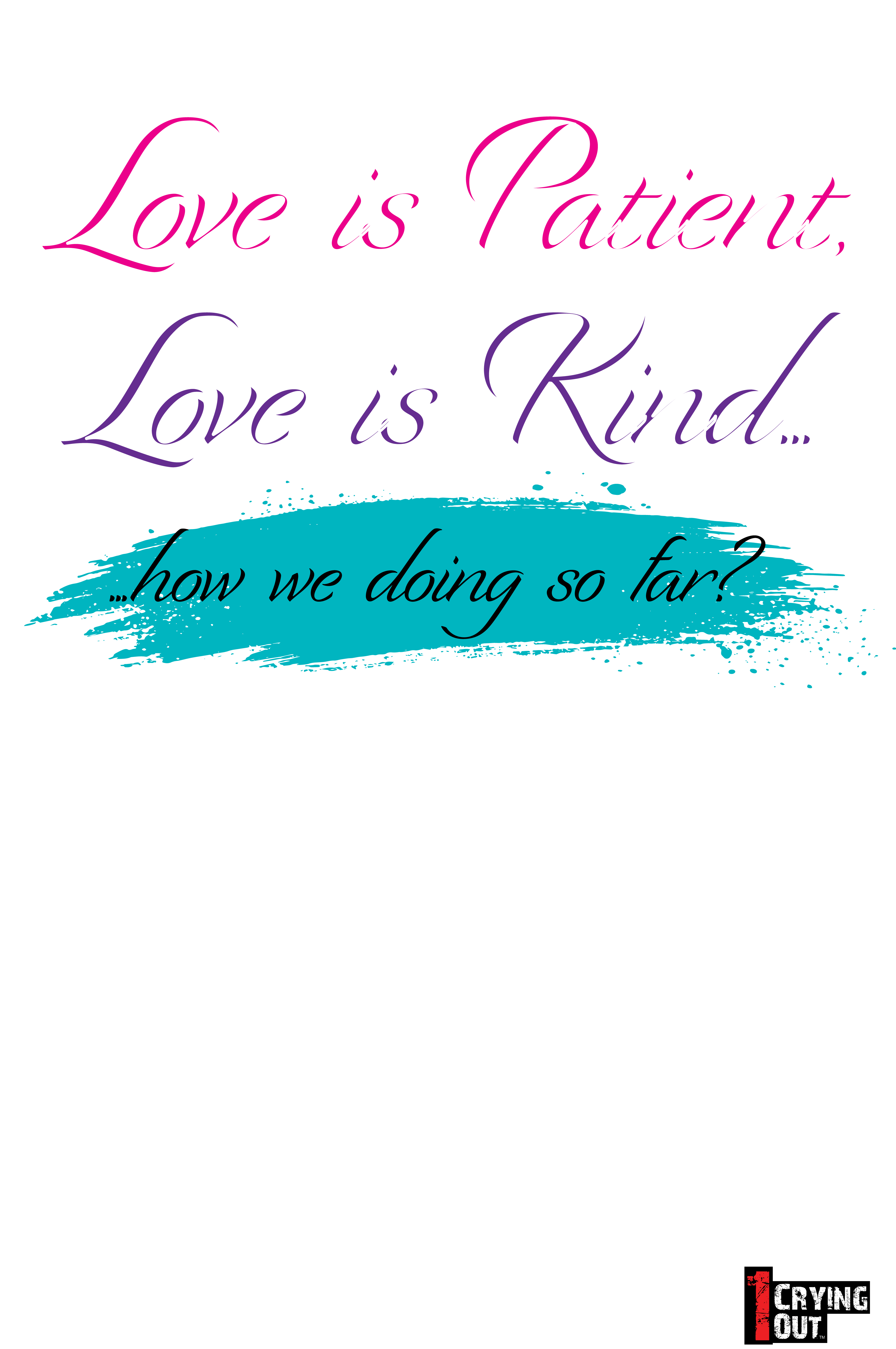 Love is Patient... How we doing so far? - Womens