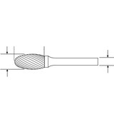 Carbide Bur Oval End (Titanium-Coated) 1/2" x 7/8" Carbide Bur Oval End (Titanium-Coated) 1/2" x 7/8"