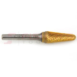 Carbide Bur Taper Radius End (Titanium-Coated) 1/2" x 1-1/8" Carbide Bur Taper Radius End (Titanium-Coated) 1/2" x 1-1/8"