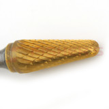 Carbide Bur Taper Radius End (Titanium-Coated) 1/2" x 1-1/8" Carbide Bur Taper Radius End (Titanium-Coated) 1/2" x 1-1/8"